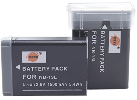 DSTE Electron 2 Pack NB-13L Ersatz Batterie Akku Kompatibel mit Canon G5X, G7X, G9X, G5X Mark II, G7X Mark II, G9X Mark II