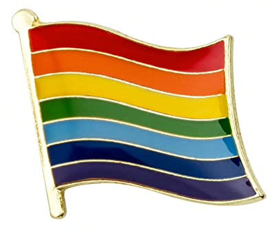 LGBTQ+ Rainbow Gay Pride Flag Enamel Pin – Colourful Festival Lapel Badge – Metal Equality Symbol 1.9 x 1.6 cm