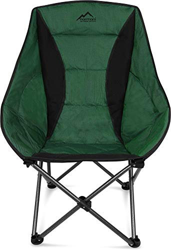 normani Deluxe Campingsessel Relaxsessel XXL Moonchair Schalensitz- Comfort Camping-Stuhl - Gepolsterter Outdoor Klappstuhl, Traglast: 150 Kg (330 lbs) Farbe Grün