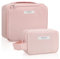 2Pcs Makeup Bag Travel Makeup Bag Waterproof Cosmetic Bag Portable Makeup Organizer Bag for Women Girls(Pink)