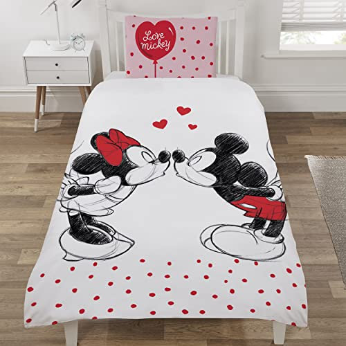 Coco Moon Disney Mickey And Minnie Mouse Home Accessories Kids Bedroom Bedding Duvet Set (Single)