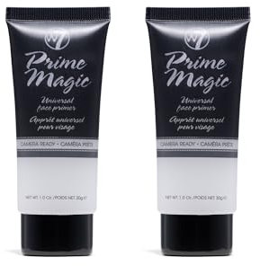 W7 Prime Magic Face Primer - Clear Makeup Base Priming Formula For Flawless Skin - Vegan Makeup - 2 Pack