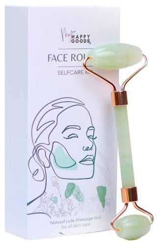 [Hochwertig] Jade Gesichtsroller I Rosenquarz Jade Gesichtsroller Rosenquarz für Gesichtsmassage inkl. Geschenkbox