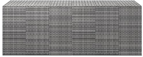 XIAOGUANG Garten-Kissenbox, Gartenbox, Auflagenbox, Gartenschrank, Balkonschrank, Aufbewahrungsbox, Gartenkiste, Balkon Schrank, Outdoor Box, PE Rattan 291x100,5x104 cm Grau
