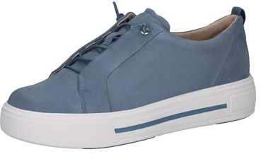 CAPRICE Damen Plateau Sneaker aus Leder Low Top, Blau (Lt.Blue Suede), 42 EU