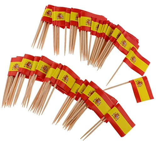 misppro Pack 100 Palillos de Dientes Bandera - España