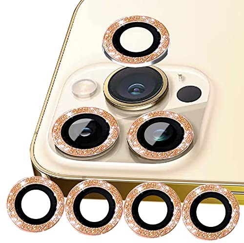 ULITIQ Kompatibel mit iphone 12 Pro Max Kameraschutz Bling, iphone 12 Pro Max Kamera Schutz, Kameraschutz 12 Pro Max, Panzerglas Kamera Abdeckung Glitzer (6.7 zoll), Linse Kameraabdeckung, (Gold)