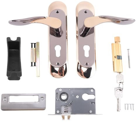 Oikabio Maniglia per porta interna per la casa con serratura di sicurezza delle chiavi in lega di alluminio