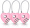 Andibro Lot de 3 cadenas à combinaison en forme de cœur rose pour valise, joli cadenas à code en forme de cœur, petit cadenas étanche pour sacs de voyage, sacs à dos (code original : 0-0-0)