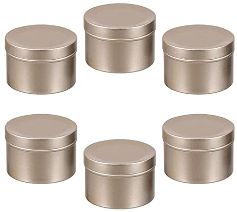 TOPPERFUN 6st Kerzenglas Keksdosen Aus Metall Blechbehälter Kerzendosen Aus Metall Krüge Mit Deckel Aufbewahrungsdosen Aus Metall Alu-dose Zubehör Aluminiumlegierung 4 Unzen Selbstgemacht