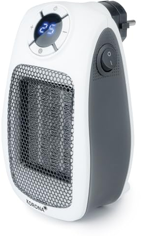 Korona 60010 - Riscaldatore con funzione antigelo, 600 Watt, display digitale, temperatura regolabile, ideale per un calore veloce e preciso in ambienti con 10-20 m²
