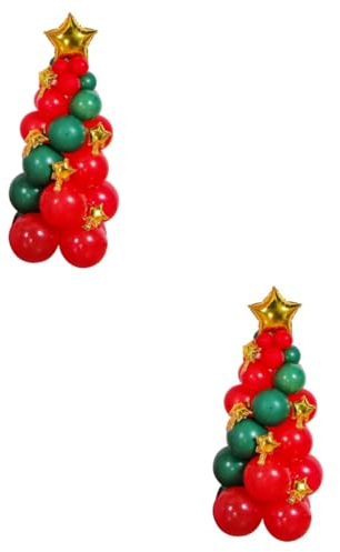 Toyvian 2 Sätze Weihnachtsbaumballons Weihnachtsblasenballons Weihnachtsballon Dekor Weihnachtsbaum-jumbo-ballon Weihnachtliche Latexballons Bogenballon Ballonbaum Aluminiumfolie Emulsion