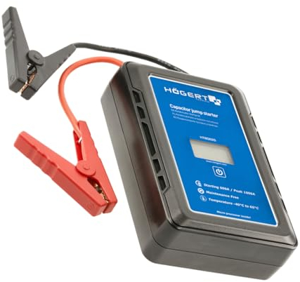 Högert Technik - Kondensator Startgerät 500A | Starthilfe Powerbank Auto Batterie Booster Starter Powerbank | Stromstärke 500 A/1000A | für 12 V Batterien