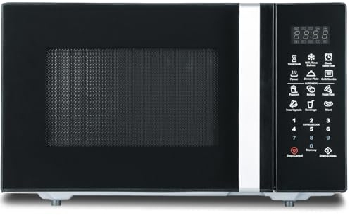 Smad 25L Combination Microwave Oven, Grill 1000W, 900W Microwave Oven with Turntable and Baking Plate, 11 Power Levels, 9 Auto Menus, Defrost Function, Easy Clean, Children Lock