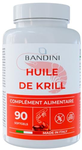 Bandini® Olio di Krill 3000mg, Puro Antartico, 465 mg EPA e DHA, 1200 mg Fosfolipidi Marini, Fonte di Astaxantina e Omega 3 | Krill Oil 100% Naturale, Senza Retrogusto | 90 Capsule molli (softgels)