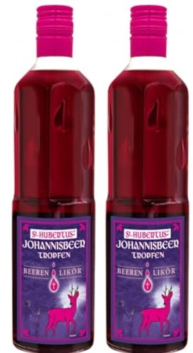 St. Hubertus Johannisbeer Tropfen Beeren Likör 500 Milliliter X 2 STÜCK + Pufai