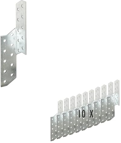 siwitec Sparrenpfettenanker aus sendzimirverzinktem Stahl | links 32 x 32 x 170 mm | 10 Stück | Dachsparren | Anker