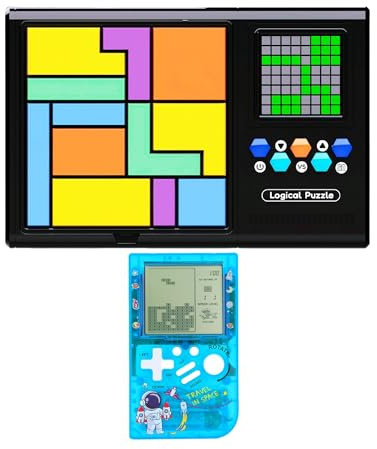 HLF Smart Electronic Puzzle Block Game Console 500 Game levels Desktop Maze Multi Mode Game PK Training Concentration/Logical thinking Parent child Interactive Toys Child/boy/girl Gifts (Black)