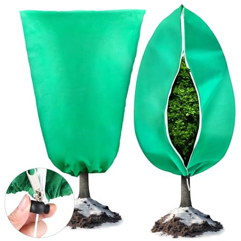 Jazlyvex 2 unidades de protección para plantas de invierno, 120 x 180 cm, protección invernal para palmeras, protección contra heladas, 70 g/m², plantas en macetas, protección invernal al aire libre