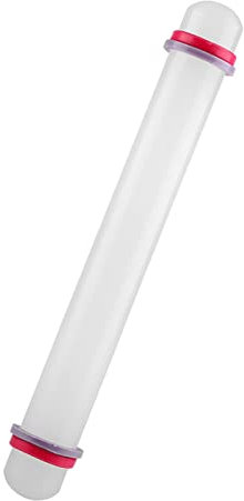 Rouleau à Pâtisserie Fondant de 22cm, Rouleau à Pâtisserie en Plastique Rouleau à Pâtisserie Portable with Bagues en Silicone pour Gâteau Fondant Biscuit Pâte à Biscuits Outil de Cuisson