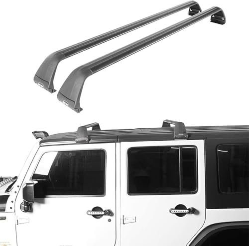 DIOTTI 2 Stück Dachträger für Jeep Wrangler JL JK JT 2007-2021, Aluminium Relingträger Dachregal, Dachgepäckträger, Top Crossbar ZubehöR, Auto Gepäckträger