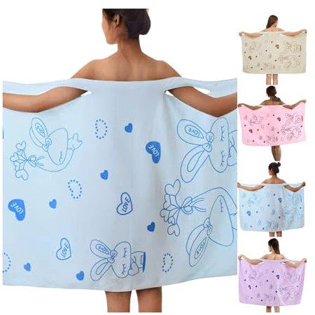 Générique Serviette de Bain Douche Femme Peignoir Robe de Bain Microfibre Sortie de Bain Absorbant Séchage Rapide Draps de Bain Doux Confortable Jupe de Chambre pour SPA Hôtel Piscine Plage Sauna