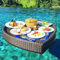 Pool Tablett Poolbar Schwimmend Rattan Gewebt Serviertablett Schwimmendes Tablett Tisch Bar Schwimmendes Tablett Für Pool Serviert Getränke Schwimmendes Tablett Für Pool