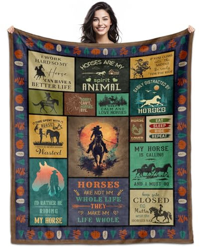 YSBLGWE Pferdegeschenke für Frauen, Pferdedecke für Mädchen, 152,4 x 127 cm, Geschenke für Pferdeliebhaber, Pferdeliebhaber, Geburtstagsgeschenk, Pferde-Geschenkideen