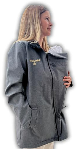 Amarsupiel Unisex Umstands- und Tragemantel Softshell: wasserdicht, winddicht und Oeko-Tex-zertifiziert, Grau