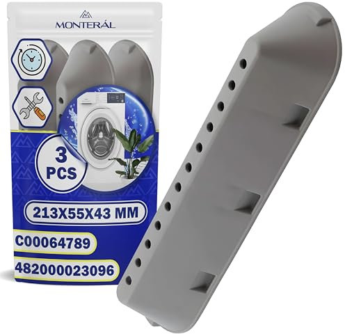 3 Pezzi Palette Lavatrice per Tamburo 225x52x43 mm Codice Originale 482000023096 per Whirlpool C00064789 C00268109 C00533119 per Indesit per Ariston - MADE IN EU - Garanzia di 10 Anni - MONTERAL