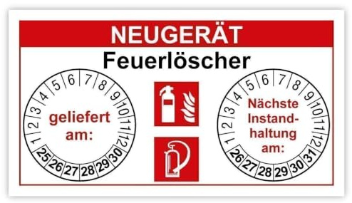 Neugerät Feuerlöscher – Aufkleber