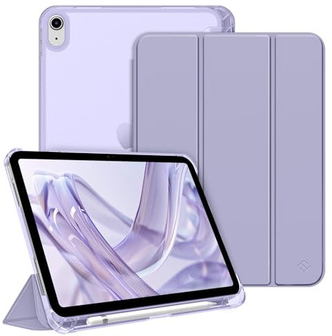 FINTIE Custodia per iPad (A16) 11ª Generazione 11 (2025)/iPad 10ª Generazione 10.9 (2022) con Portapenne - Sottile Leggero Opaca Trasparente Posteriore Cover con Auto Sveglia/Sonno, Lilla Viola