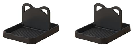 GREOHNMPAW 2X Spoon Rest with Lid Holder, Foldable Spoon Holder for Kitchen Counter, Cat Pot Lid Holder for Spoons Black