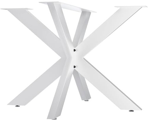 CLP Tischbeine Biloxi I Tischkufen für DIY-Tische I Höhe 71 cm I Sternförmiges Tischgestell aus pulverbeschichtetem Stahl, Farbe:weiß, Größe:100x100 cm