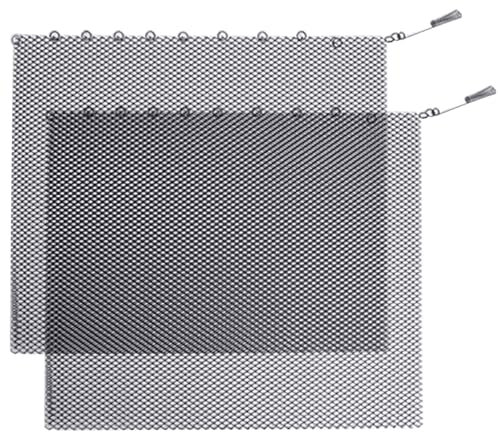 HoveeLuty Kaminschirm mit Zügen, 1 Paar Funkenschutz, Kamingitter, Vorhang, rost- und hitzebeständig, für den Heimkamin, 61 x 45,7 cm, Kaminschutz, Kaminabdeckung, Kaminschirm, Feuerschutz