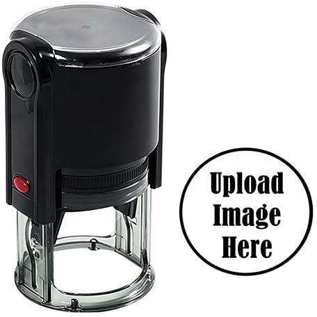 Custom Logo Stamp Personalized Image Self-Inking Stamper - Custom Business Logo Text - Different Sizes - 5 Ink Color Options
