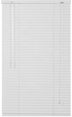 Alu-Jalousie, Metall Jalousette für Fenster, W 25/35/50/65/80/90/100/135/160cm Anpassbare Größe Aluminium Jalousie, Sichtschutz, Verdunkelung 25mm Alu-Lamellen Rollo für Badezimmer Küche(Weiß)