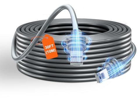 GEEKERA Starlink Gen 3 Cable alargador (10 m/30 pies), Star Link impermeable para antena estándar V4 y enrutador Gen3, 15 m/23 m/30 m/46 m, flexible a elegir, Carbon Negro