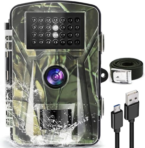 RecorCam Wildlife Camera 36MP 2.7K with Night Vision Motion Activated, Trail Camera IP66 Waterproof for Garden Camera with 16GB SD Card (HC806A)