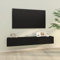 GCHDHAPB Centres de divertissement et supports TV - Meuble TV mural 2 pièces - Noir - 100 x 30 x 30 cm - Bois d'ingénierie