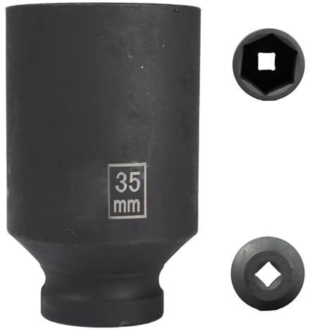 Flewdart llave vaso 35mm 1/2 6 caras, llave vaso 35 mm 1/2, ​Longitud 78 mm​​, acero de cromo y molibdeno, CR - MO (35mm)