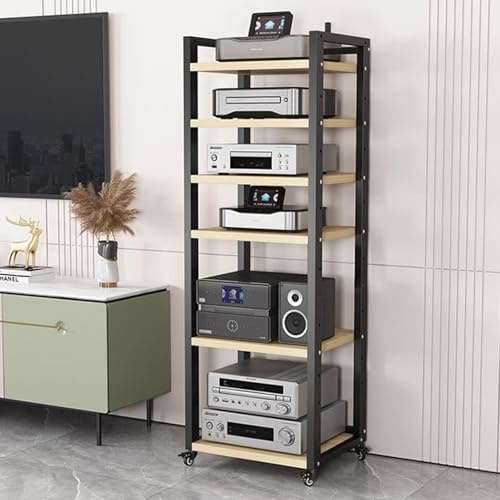 BCJMKDX armadi audiovisivi. Rack Stereo AV con Ruote, scaffale angolare for componenti Video Dvd Regolabile in Altezza