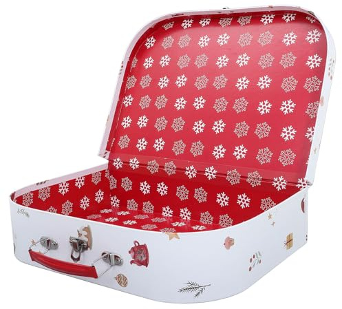 PAMINGONO Aufbewahrungsbox Dekorativ für Weihnachtsfeiern und Geburtstage Geschenke Box Weihnachten aus Unbedenklichem Papier Platz für Süßigkeiten und Kekse Vielseitig Einsetzbar für Feste