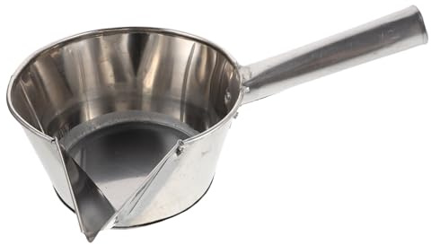 SHINEOFI Louche à Barbotine en Acier Inoxydable 1L avec Bec Verseur Précis Louche Peu Profonde pour Poterie et Céramique Outil de Trempage Ergonomique pour Projets Artistiques et