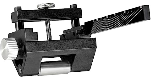 Jig d affûtage à angle réglable Outil de menuiserie Ajustement serrage des bords inclinés avec rouleau prolongé Échelle mesure pour ciseaux bois Lames rabot Couteaux gravure