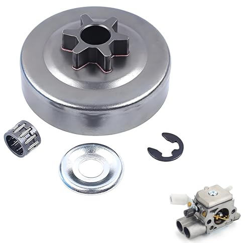 3/8 6 Zähne Kettenrad für Stihl Motorsägen Modelle 017, 018, 021, 023, 025, MS170, MS180, MS210, MS230, MS250 - Inklusive Kupplung, Nadellager, Scheibe und Sprengring, Ersetzt Teil 1123 640 2005