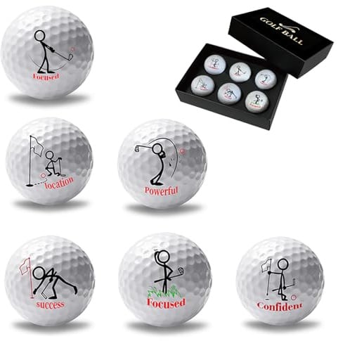 XineYuor 6er Pack lustige Golfbälle zum Geburtstag,Golfbälle Geschenke Set für Golfer,Kollegen,Vater und Golfbegeisterte