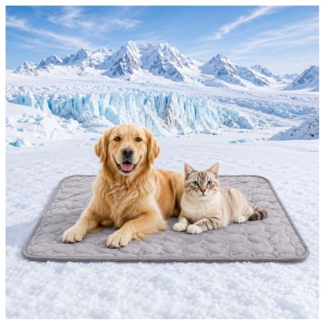 Generisch Kühlmatte SelbstküHlend für Hund Und Katze, Dünn Kühldecke Hund Sommer Hundematte Bett Kühldecke Rutschfest Kühlkissen Tragbares Waschbar Pet Cooling Mat für Hause,Auto,Reisen