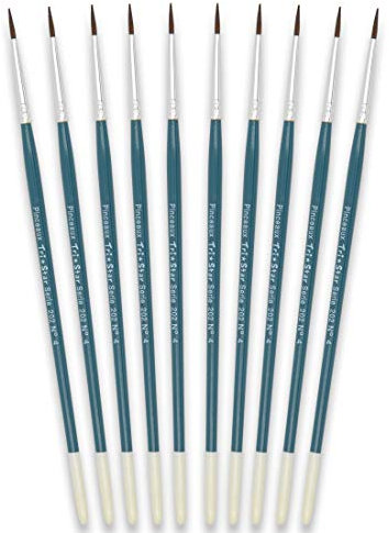 Tristar Série 202 Lot de 10 Pinceaux écoliers poils de poney naturels n°4 Vert