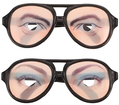 OULII Lustige Brille für männliche und weibliche Augen, für Halloween-Party-Requisiten, 2 Stück